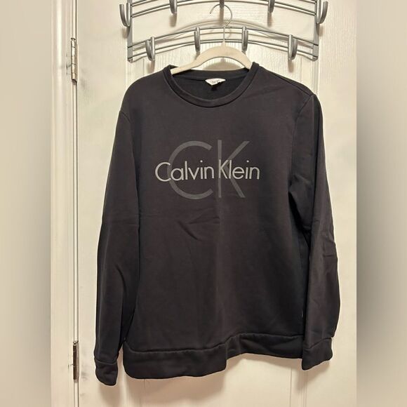 Calvin Klein Jeans black logo spell out crewneck sweatshirt Men’s Medium - Picture 1 of 13